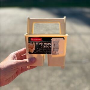 RARE 1983 Vintage Rubbermaid Portable Silverware Caddy Almond No. 2908 Beige